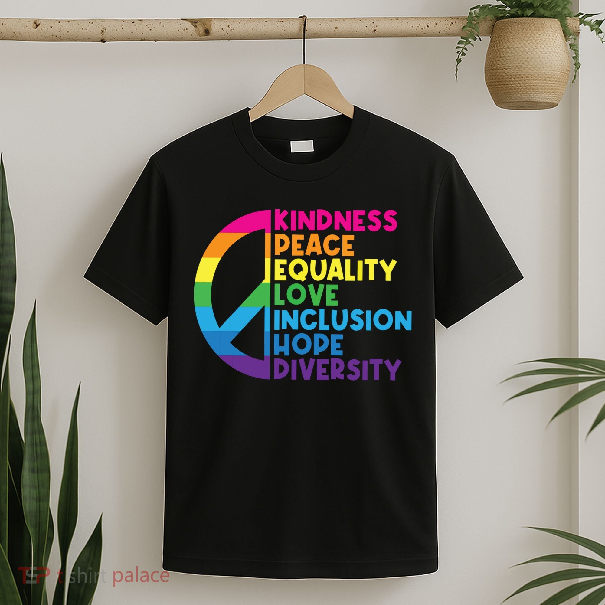 Kindness Peace Equality Love Inclusion Hope Diversity T-Shirt