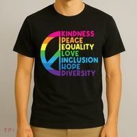 Kindness Peace Equality Love Inclusion Hope Diversity T-Shirt thumb 3