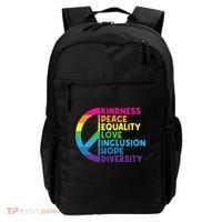 Kindness Peace Equality Love Inclusion Hope Diversity Backpack thumb 0