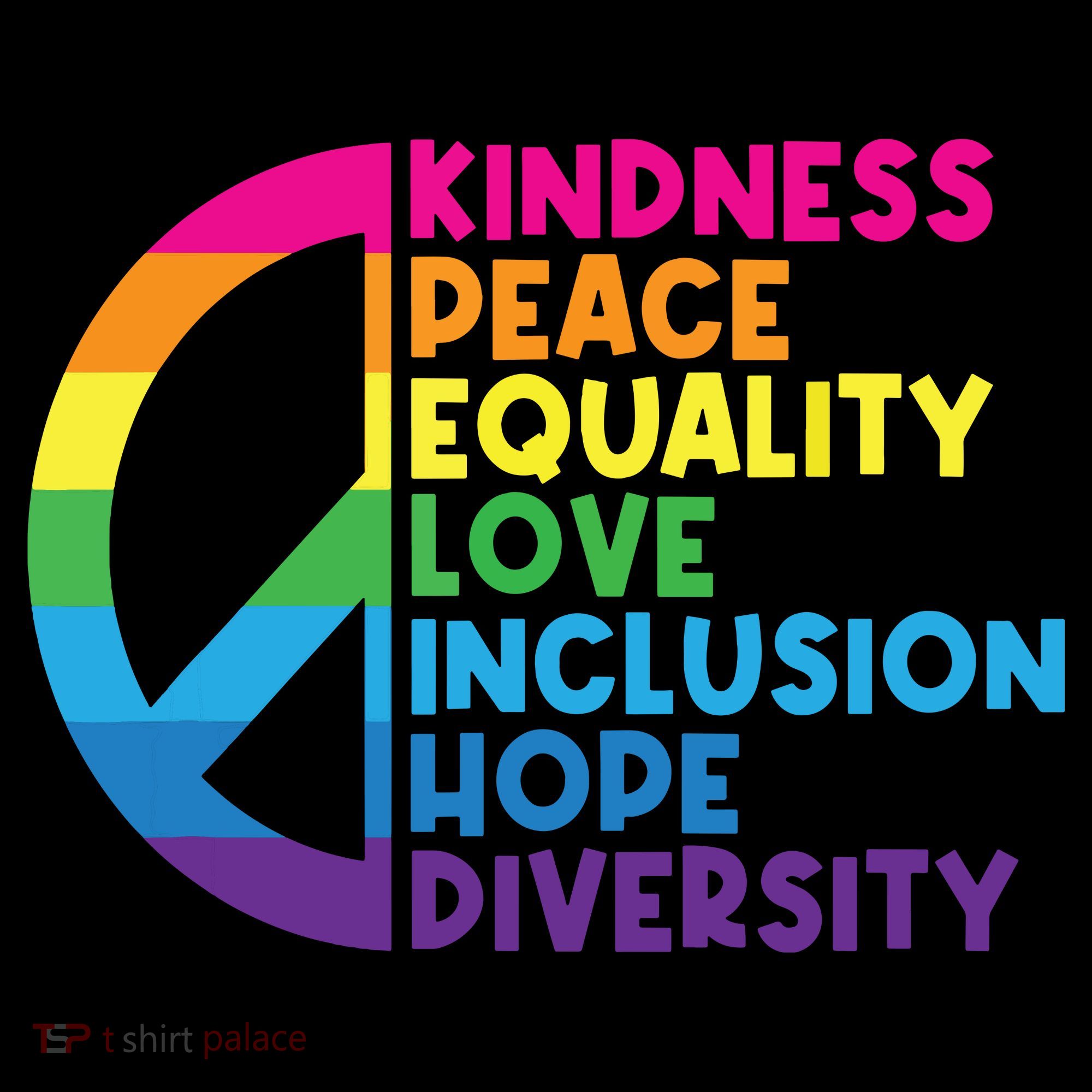 Kindness Peace Equality Love Inclusion Hope Diversity Bucket Hat
