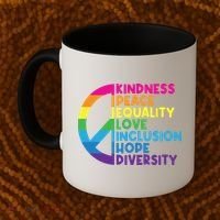 Kindness Peace Equality Love Inclusion Hope Diversity Coffee Mug thumb 2