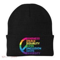 Kindness Peace Equality Love Inclusion Hope Diversity Beanie thumb 0