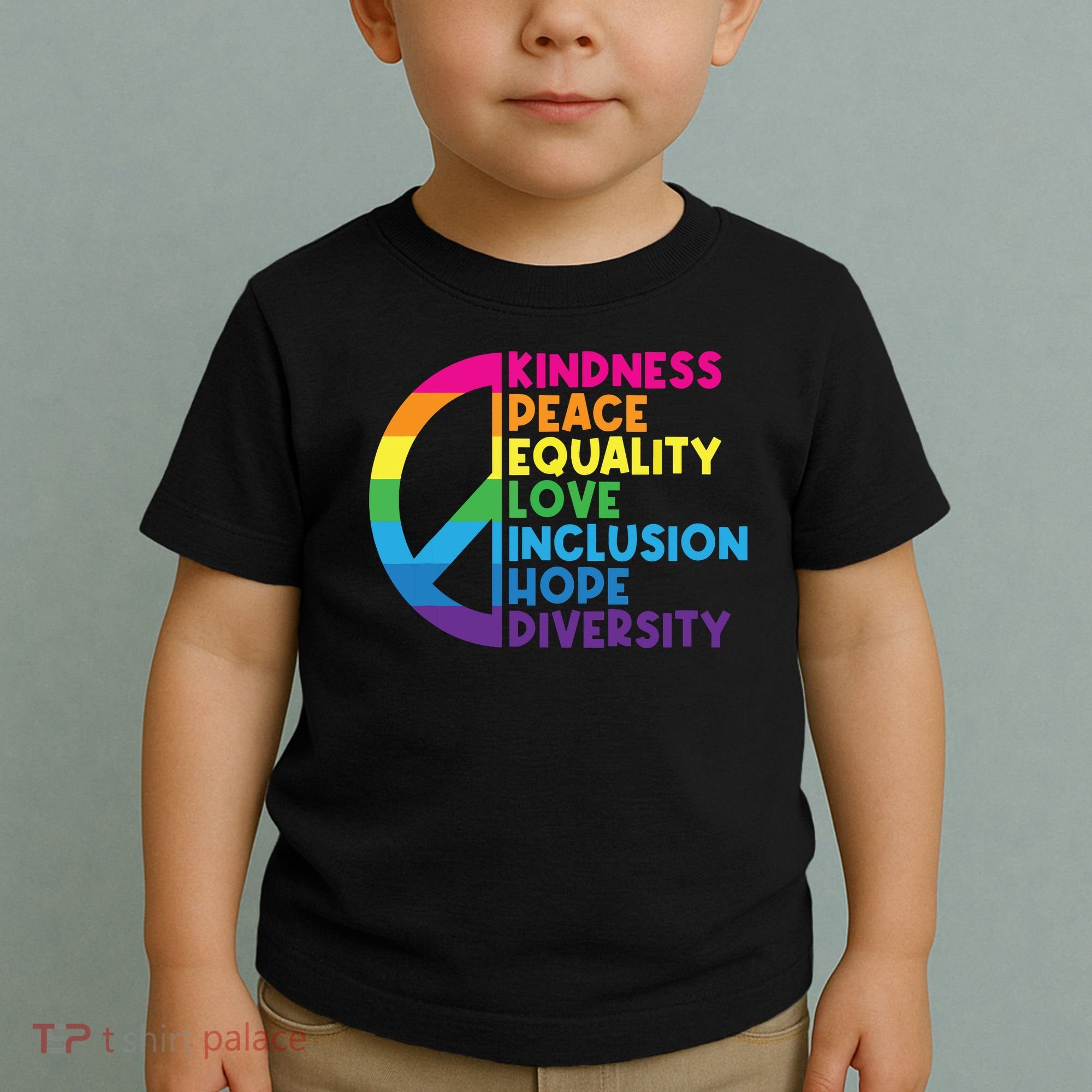 Kindness Peace Equality Love Inclusion Hope Diversity Toddler T-Shirt