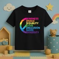 Kindness Peace Equality Love Inclusion Hope Diversity Toddler T-Shirt thumb 3