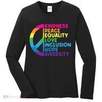 Kindness Peace Equality Love Inclusion Hope Diversity Women's Long Sleeve Shirt thumb 0