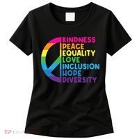 Kindness Peace Equality Love Inclusion Hope Diversity Women's T-Shirt thumb 0