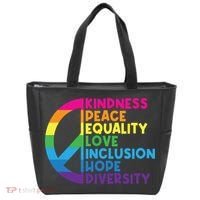 Kindness Peace Equality Love Inclusion Hope Diversity Tote Bag thumb 0
