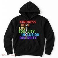 Kindness Peace Equality Inclusion Diversity Human Rights Hoodie thumb 0