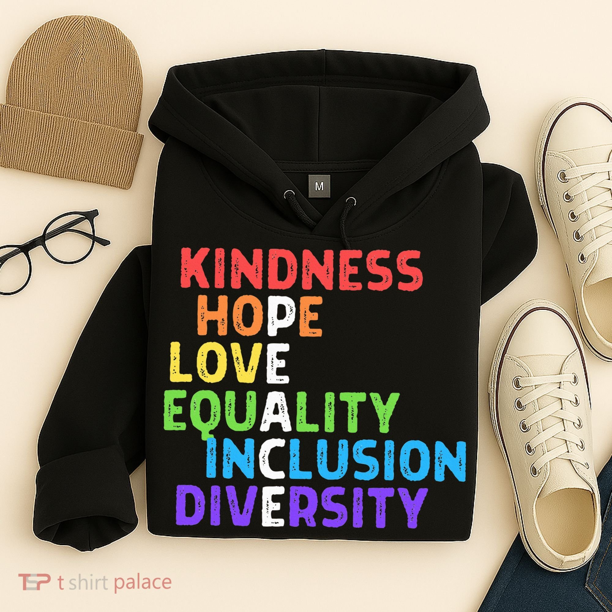 Kindness Peace Equality Inclusion Diversity Human Rights Hoodie