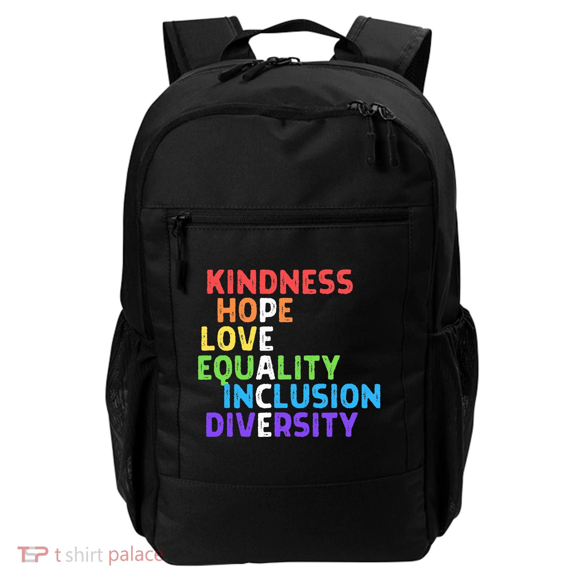 Kindness Peace Equality Inclusion Diversity Human Rights Backpack