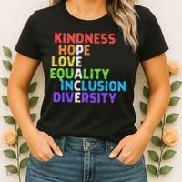 Kindness Peace Equality Inclusion Diversity Human Rights Women's T-Shirt thumb 2