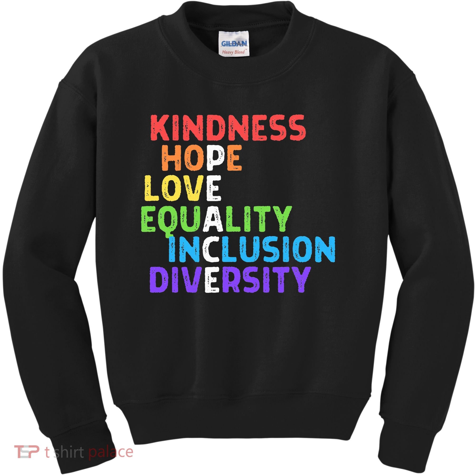 Kindness Peace Equality Inclusion Diversity Human Rights Kids Sweatshirt