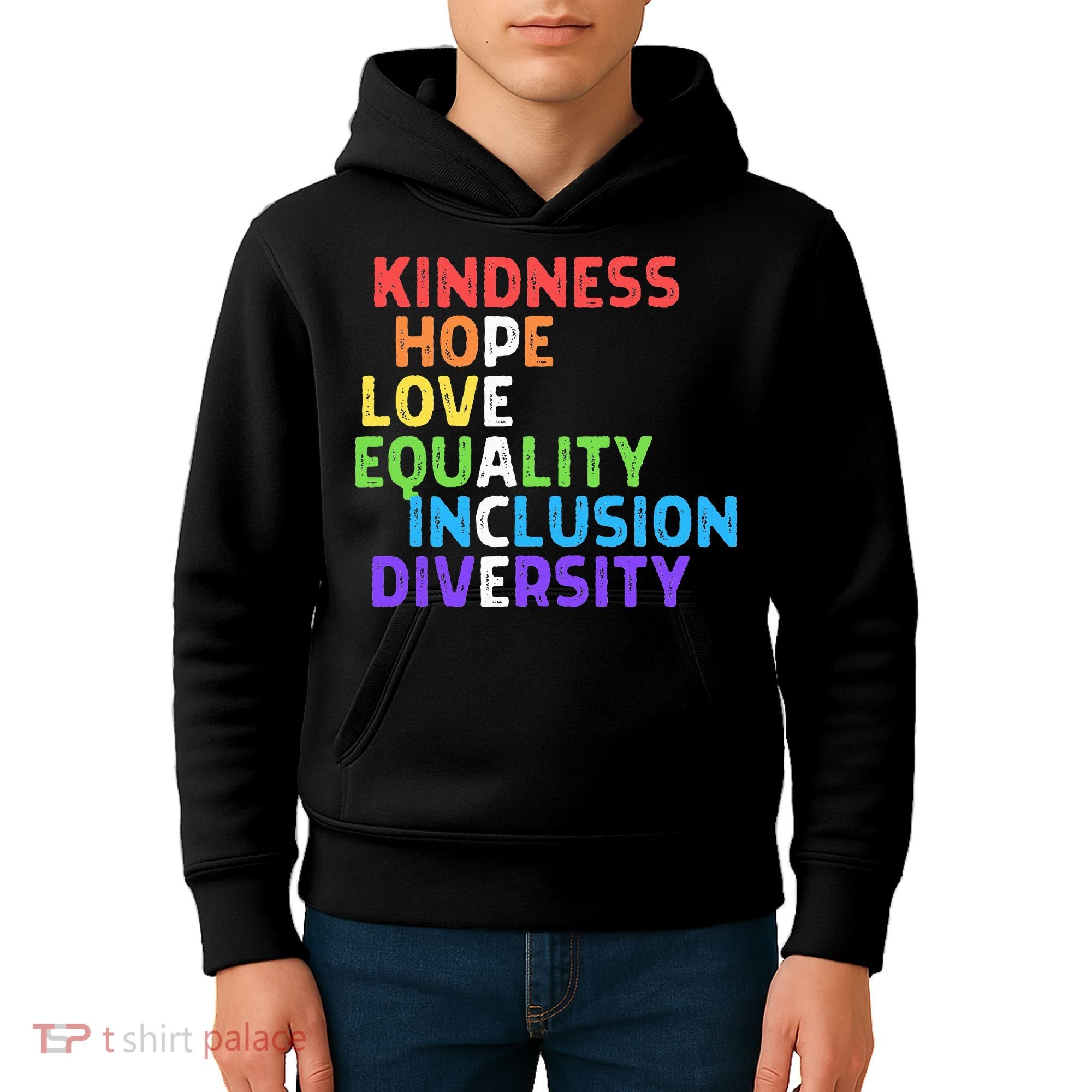 Kindness Peace Equality Inclusion Diversity Human Rights Kids Hoodie