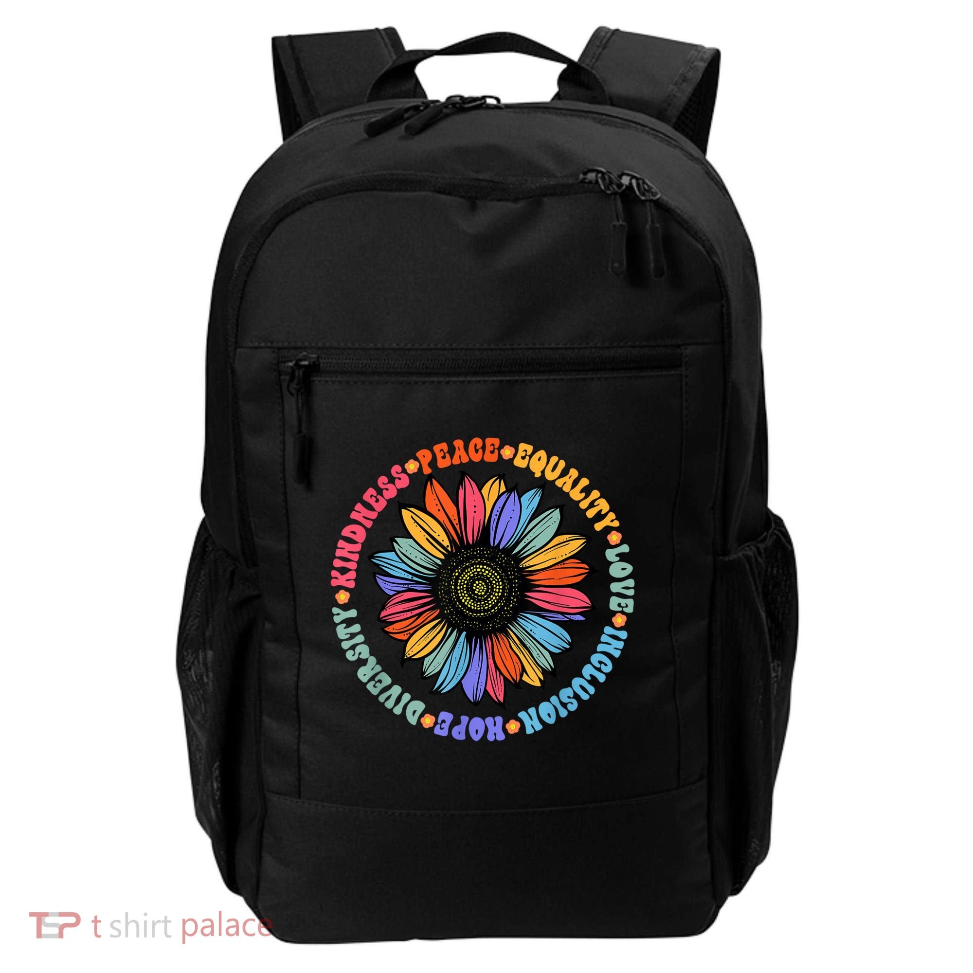 Kindness Peace Equality Love Hope Diversity Human Rights Backpack