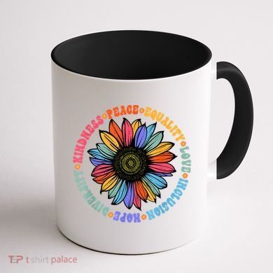 Kindness Peace Equality Love Hope Diversity Human Rights Coffee Mug back