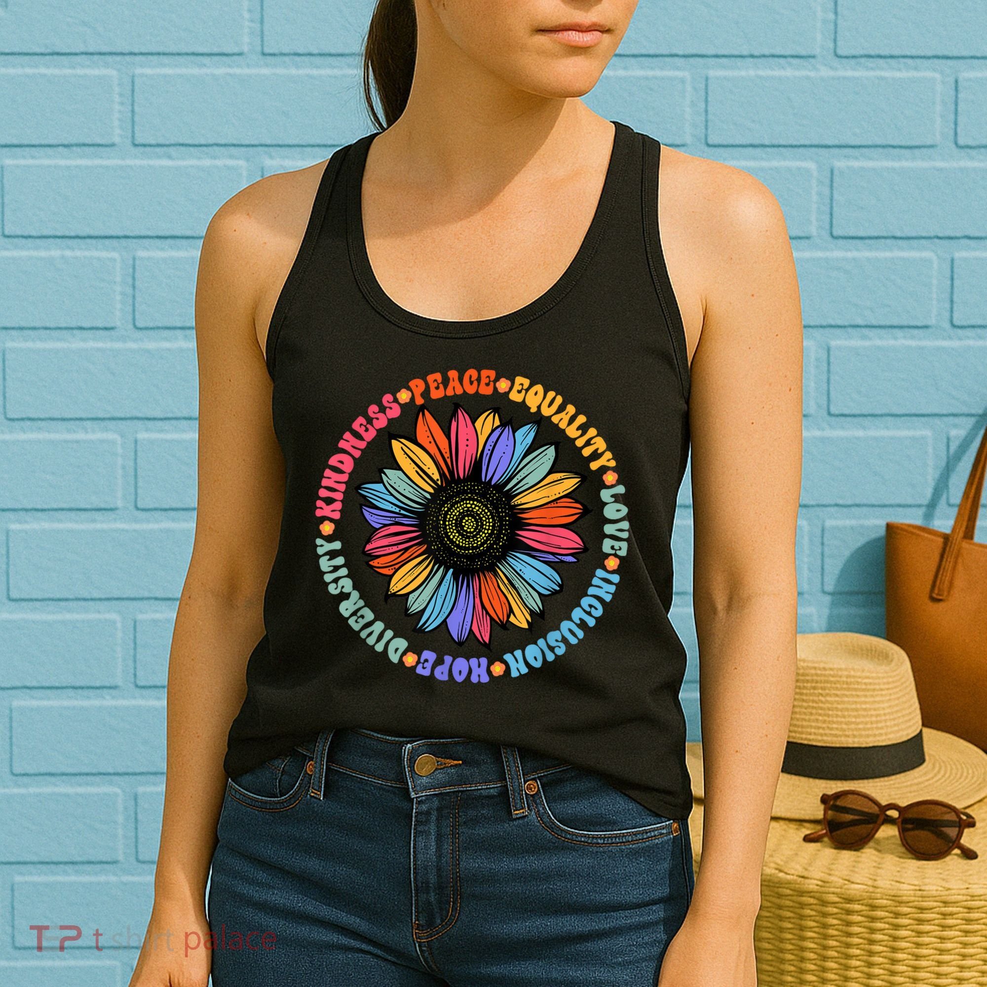 Kindness Peace Equality Love Hope Diversity Human Rights Women's Tank Top