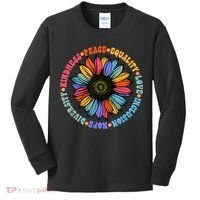 Kindness Peace Equality Love Hope Diversity Human Rights Kids Long Sleeve Shirt thumb 0