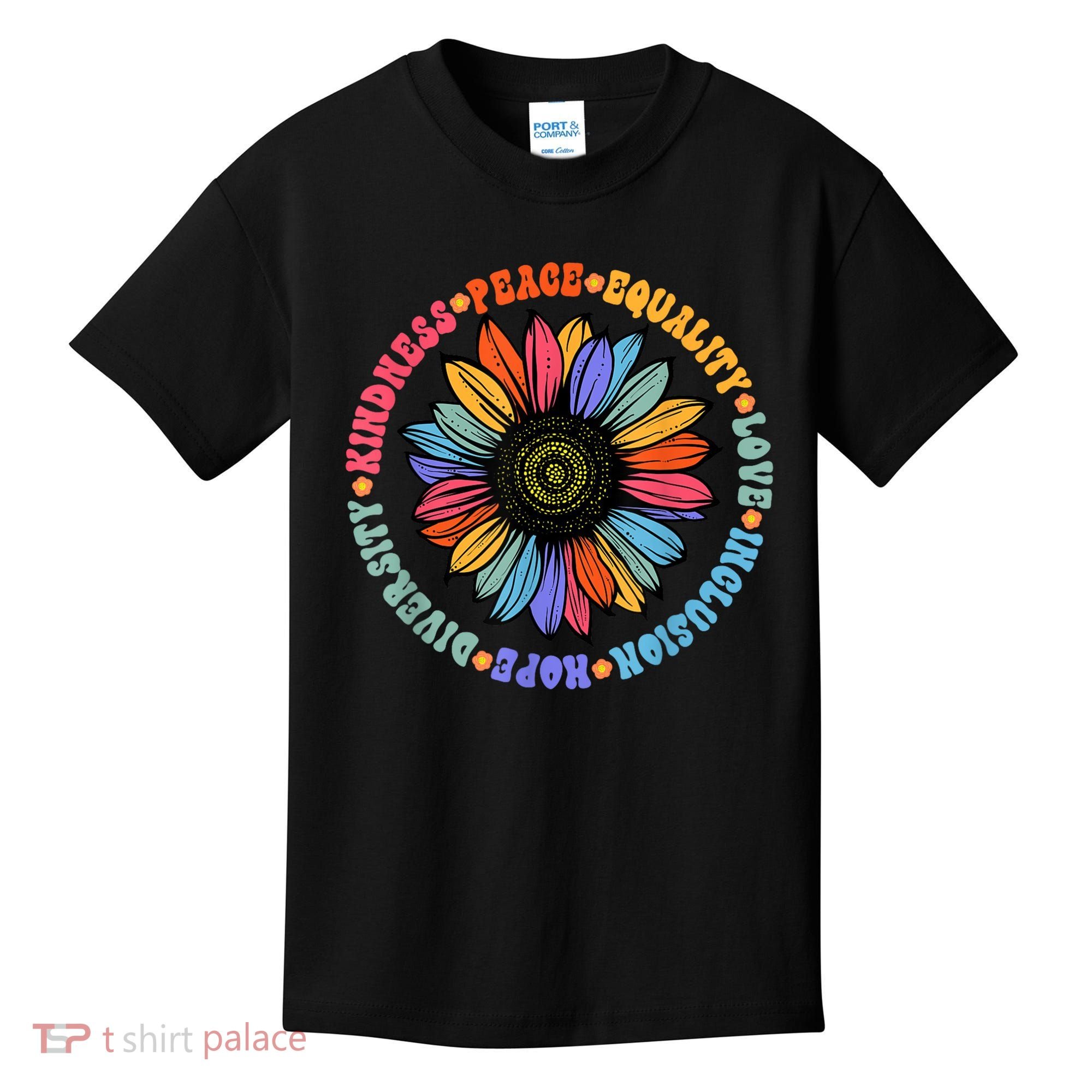 Kindness Peace Equality Love Hope Diversity Human Rights Kids T-Shirt