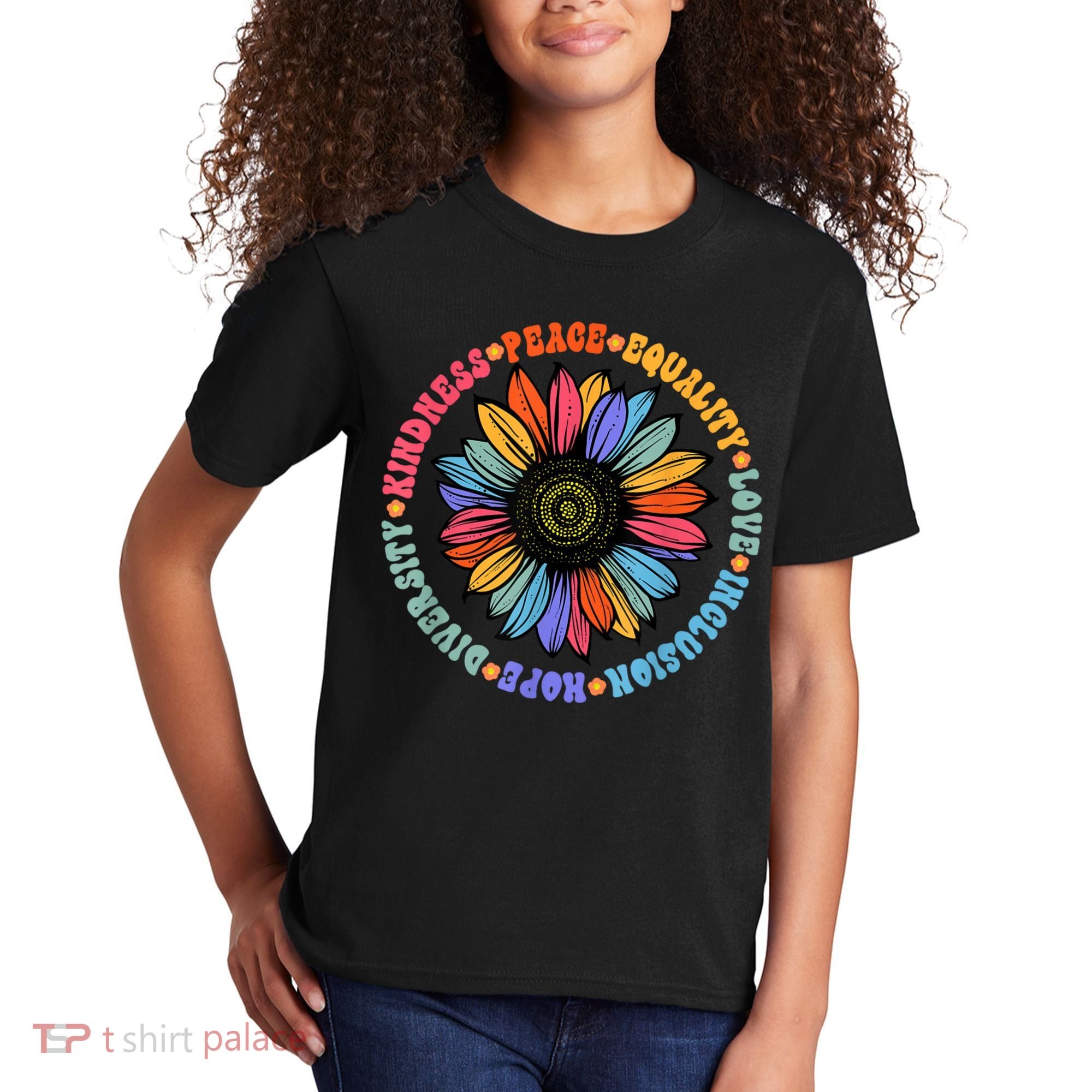 Kindness Peace Equality Love Hope Diversity Human Rights Kids T-Shirt
