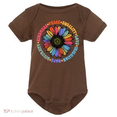 Kindness Peace Equality Love Hope Diversity Human Rights Baby Bodysuit