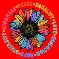 Kindness Peace Equality Love Hope Diversity Human Rights Santa Hat thumb 1