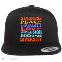 Kindness Peace Equality Love Inclusion Hope Diversity Flat Bill Trucker Hat thumb 0