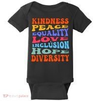 Kindness Peace Equality Love Inclusion Hope Diversity Baby Bodysuit thumb 0