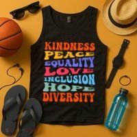 Kindness Peace Equality Love Inclusion Hope Diversity Tank Top thumb 4