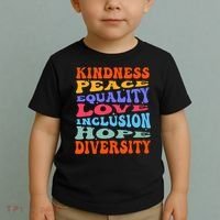 Kindness Peace Equality Love Inclusion Hope Diversity Toddler T-Shirt thumb 2