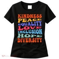 Kindness Peace Equality Love Inclusion Hope Diversity Women's T-Shirt thumb 0