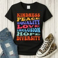 Kindness Peace Equality Love Inclusion Hope Diversity Women's T-Shirt thumb 3
