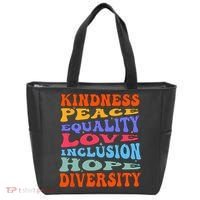 Kindness Peace Equality Love Inclusion Hope Diversity Tote Bag thumb 0
