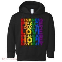 Kindness Peace Equality Love Quote Toddler Hoodie thumb 0