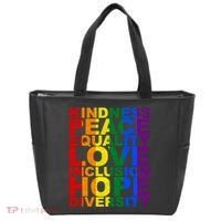 Kindness Peace Equality Love Quote Tote Bag thumb 0