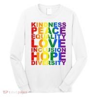 Kindness Peace Equality Love Quote Long Sleeve Shirt thumb 0