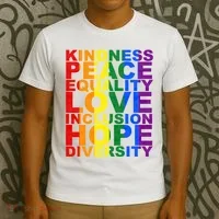 Kindness Peace Equality Love Quote T-Shirt thumb 3