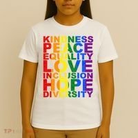 Kindness Peace Equality Love Quote T-Shirt thumb 4