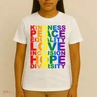 Kindness Peace Equality Love Quote T-Shirt thumb 4