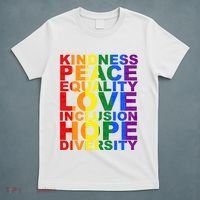 Kindness Peace Equality Love Quote T-Shirt thumb 5