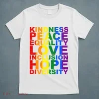 Kindness Peace Equality Love Quote T-Shirt thumb 5