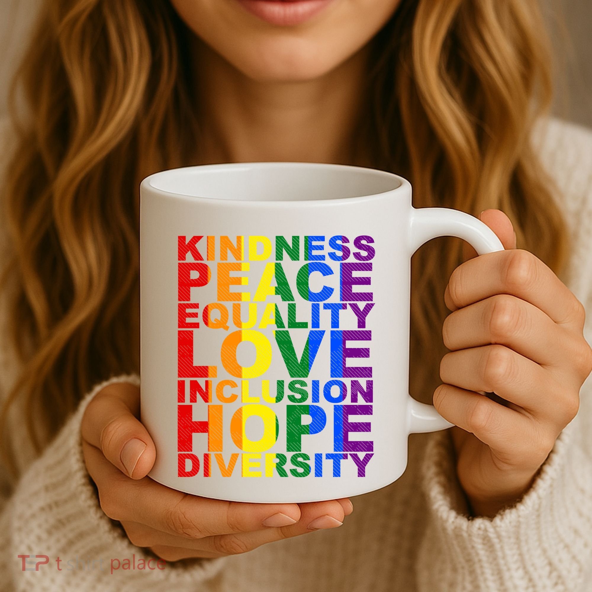 Kindness Peace Equality Love Quote Coffee Mug