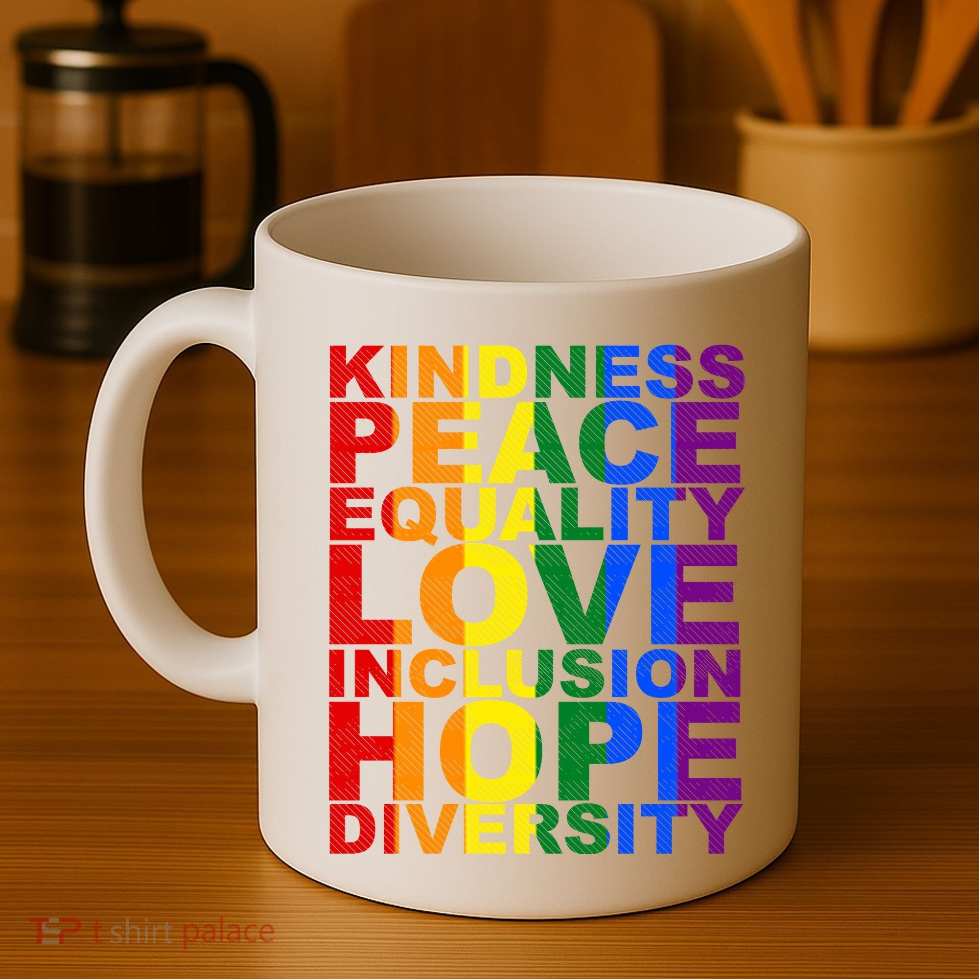 Kindness Peace Equality Love Quote Coffee Mug