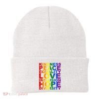 Kindness Peace Equality Love Quote Beanie thumb 0