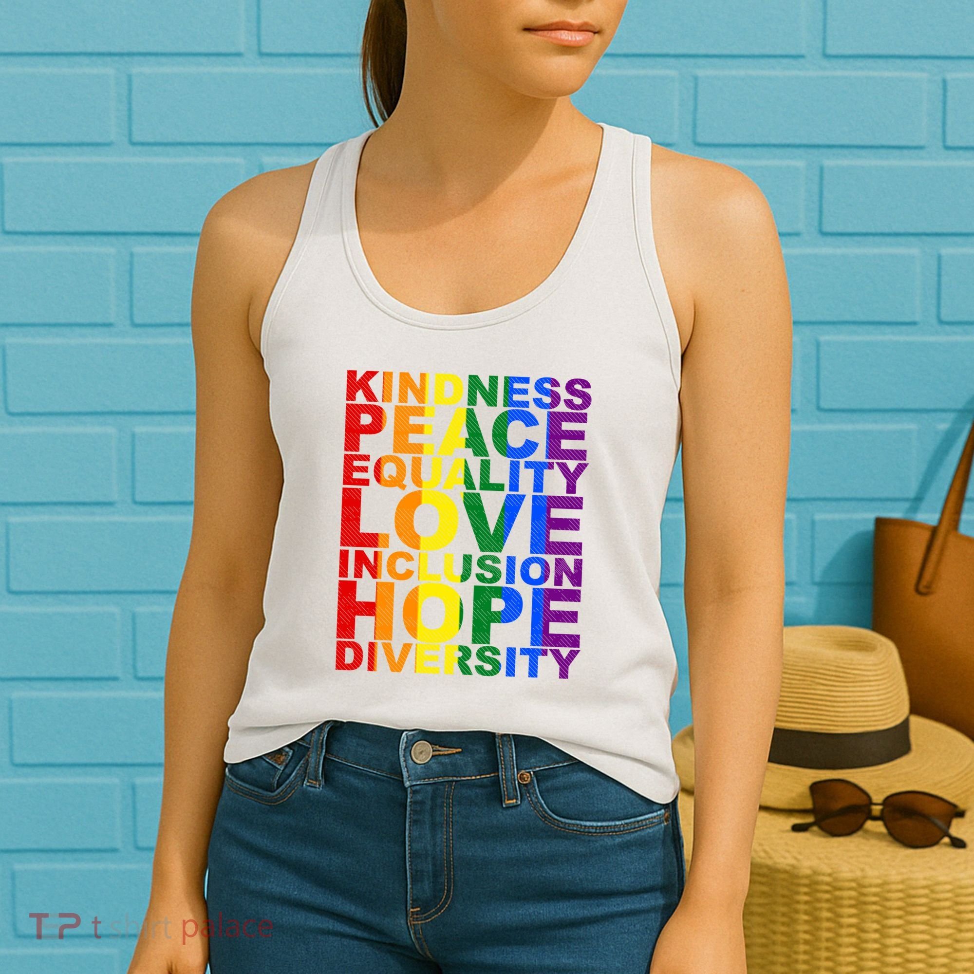 Kindness Peace Equality Love Quote Women's Tank Top