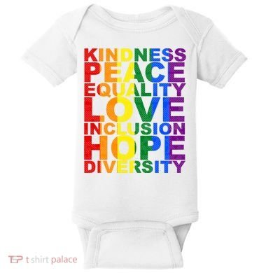 Kindness Peace Equality Love Quote Baby Bodysuit