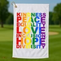 Kindness Peace Equality Love Quote Golf Towel thumb 1