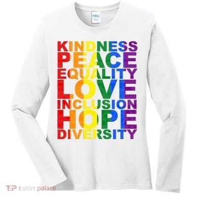 Kindness Peace Equality Love Quote Women's Long Sleeve Shirt