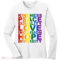 Kindness Peace Equality Love Quote Women's Long Sleeve Shirt thumb 0