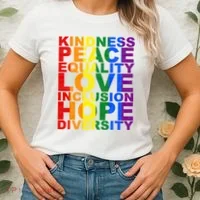 Kindness Peace Equality Love Quote Women's T-Shirt thumb 2