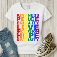 Kindness Peace Equality Love Quote Women's T-Shirt thumb 3